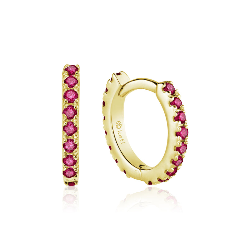 yellow gold with ruby hoop 